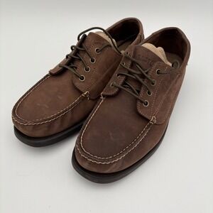 Eastland Mens Falmouth Bomber Brown Leather Boat Shoes Size 12D